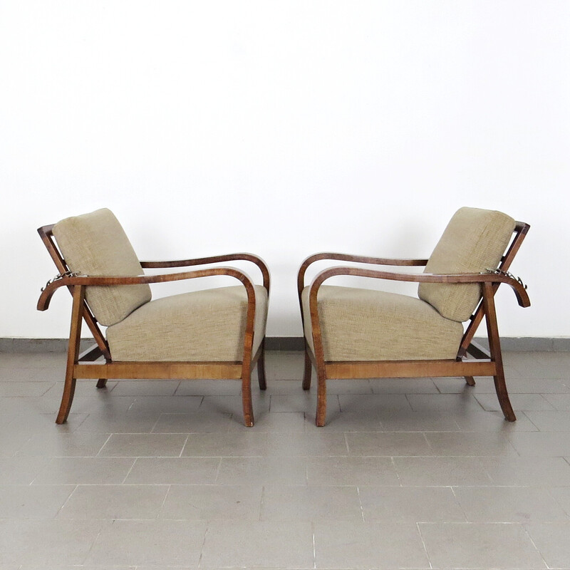 Pair of beige vintage armchairs