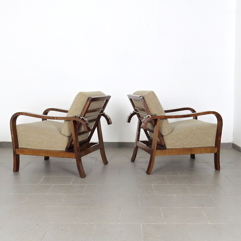 Paar beige vintage fauteuils