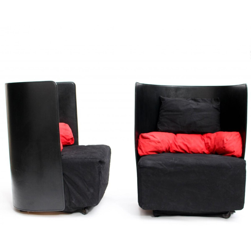 "Campo" pair of armchairs by De Pas, Urbino and Lomazzi produced by Zanotta - 1980s