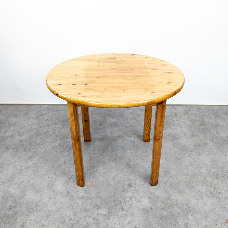 Vintage massief grenen Scandinavische eettafel, 1980