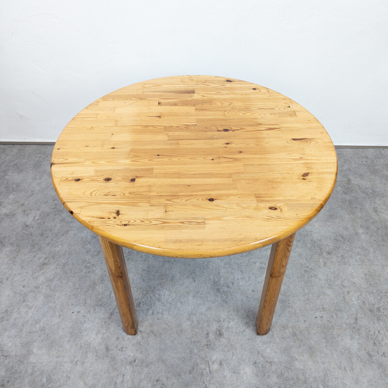 Vintage massief grenen Scandinavische eettafel, 1980