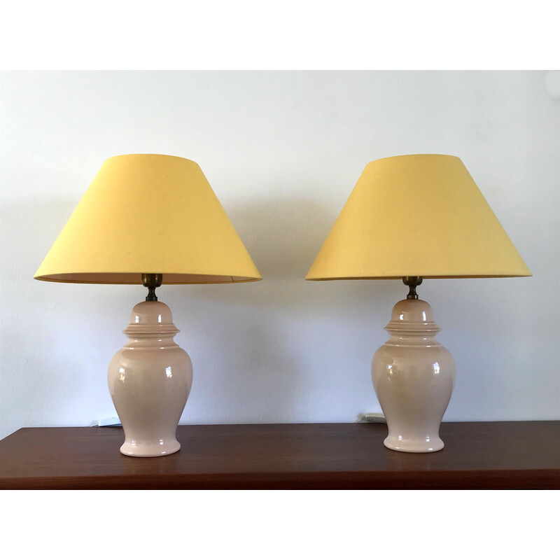 Nodig uit iets je bent Paar vintage keramische lampen, 1970