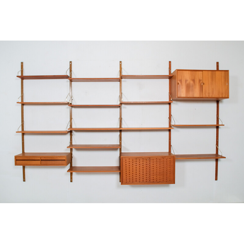 Vintage wall unit "Royal System" in teak by Poul Cadovius, 1960