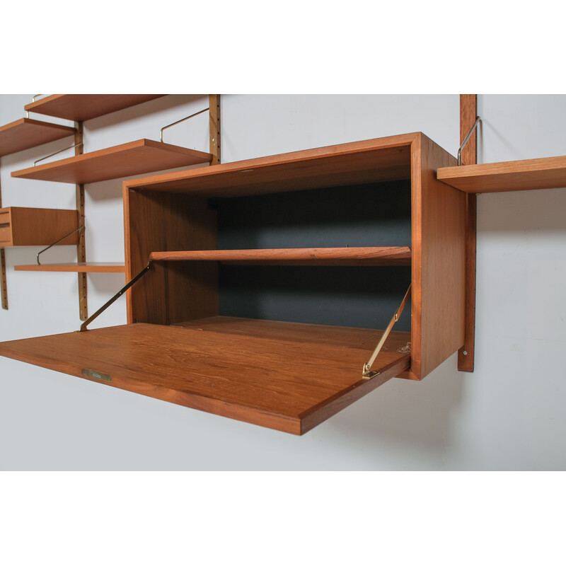 Vintage wandmeubel "Royal System" in teak van Poul Cadovius, 1960