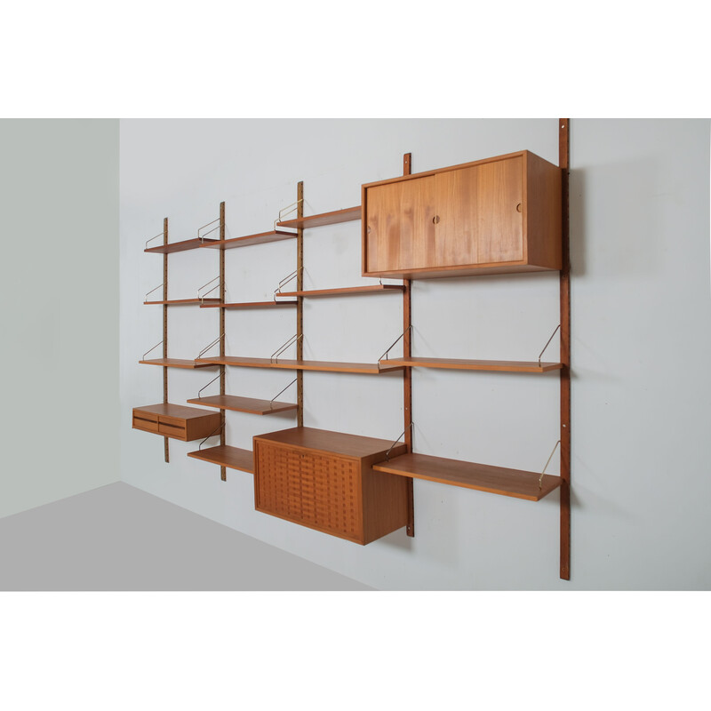 Vintage wandmeubel "Royal System" in teak van Poul Cadovius, 1960