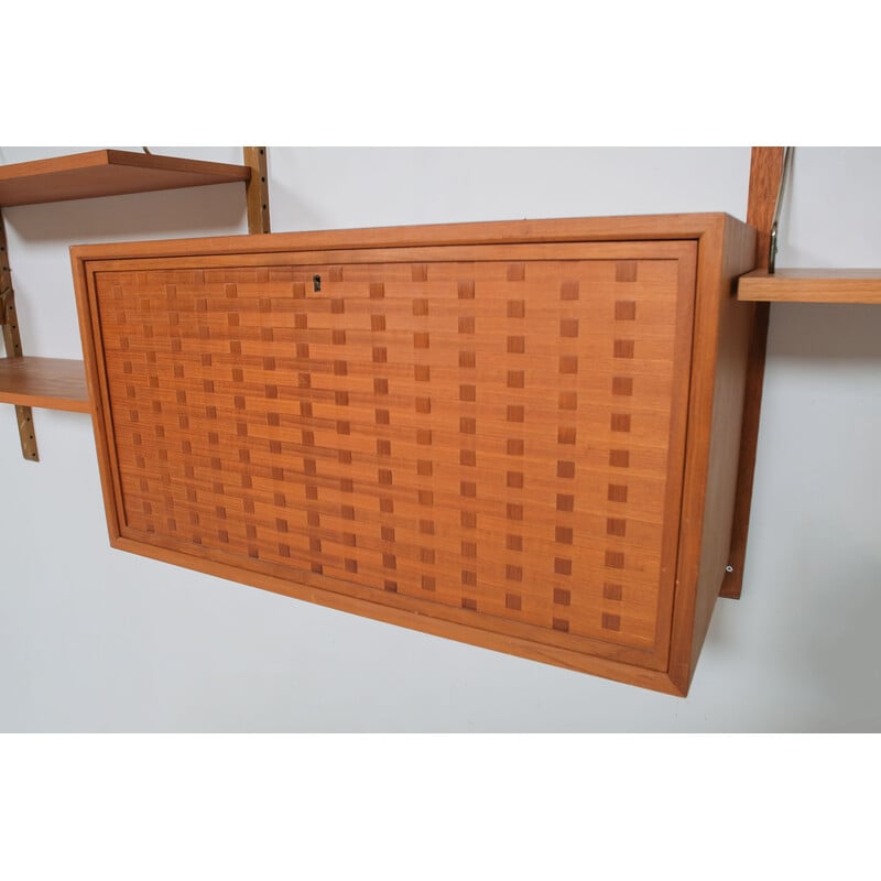 Vintage wandmeubel "Royal System" in teak van Poul Cadovius, 1960