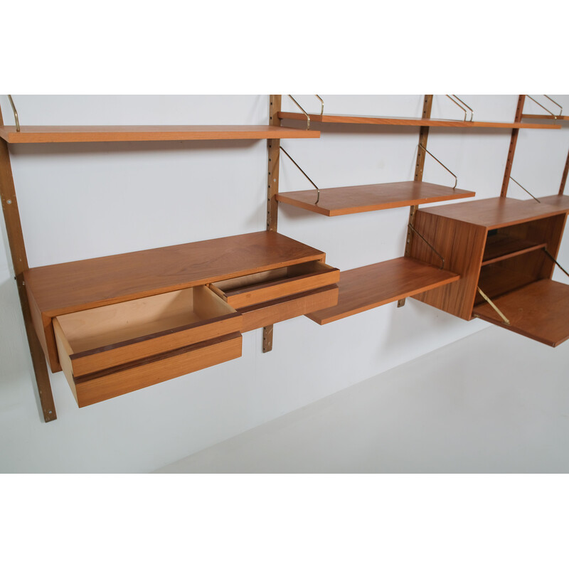 Vintage wall unit "Royal System" in teak by Poul Cadovius, 1960