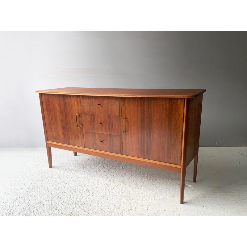 Vintage walnut veneer sideboard by Peter Hayward for Heals, 1950