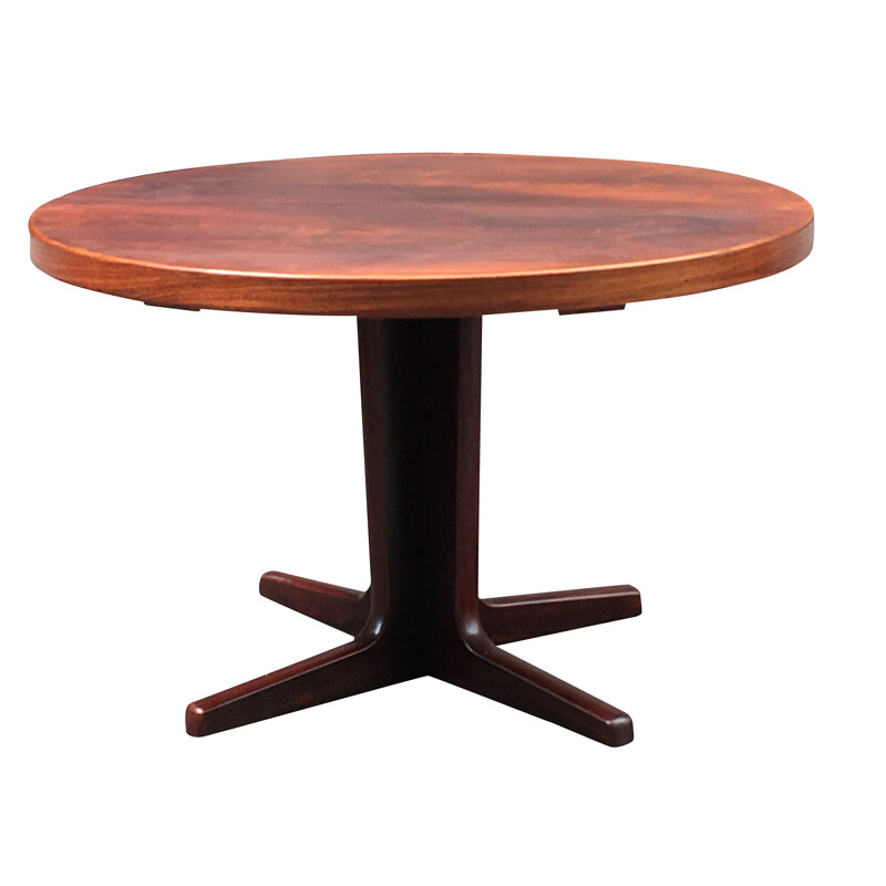 Extendable round dining table in rosewood and mahogany - 1960s