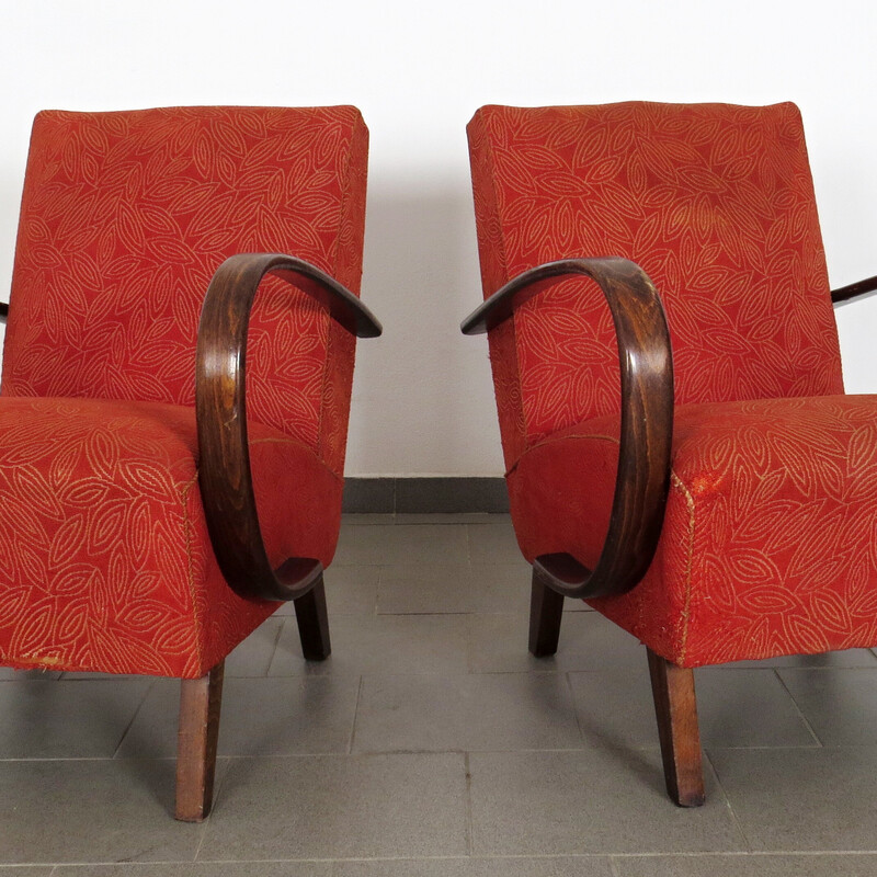 Pair of vintage armchairs by Jindřich Halabala for Up Zavody