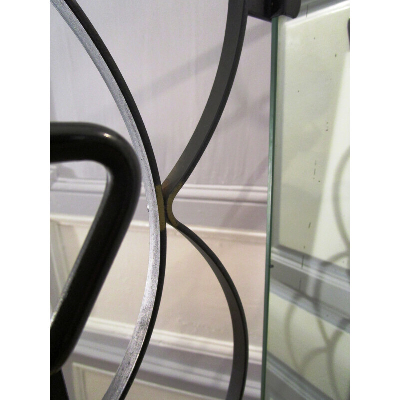 Black lacquered forged iron cloakroom - 1960s