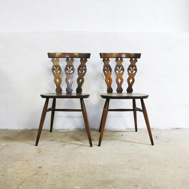 Set of 6 model no.375 Windsor chairs by Lucian Ercolani for Ercol - 1970s