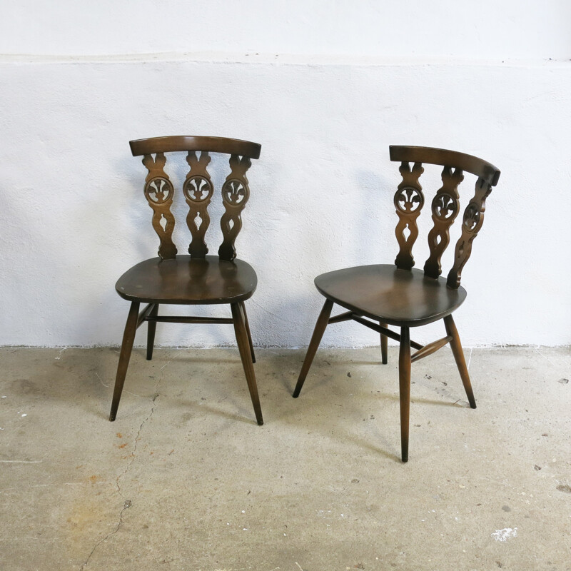 Set of 6 model no.375 Windsor chairs by Lucian Ercolani for Ercol - 1970s