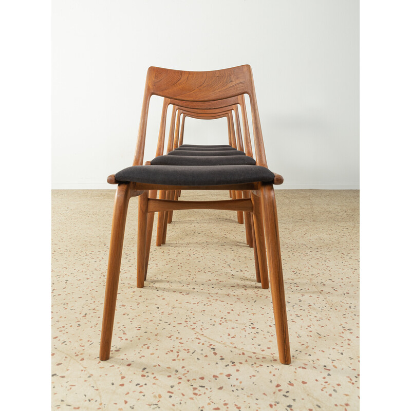 Set of 5 vintage Boomerang chairs by Alfred Christensen for Slagelse Møbelvaerk, Denmark 1950