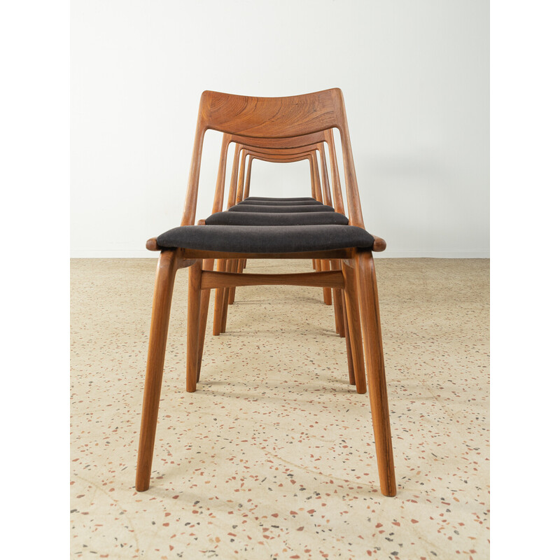 Set van 5 vintage Boomerang stoelen van Alfred Christensen voor Slagelse Møbelvaerk, Denemarken 1950