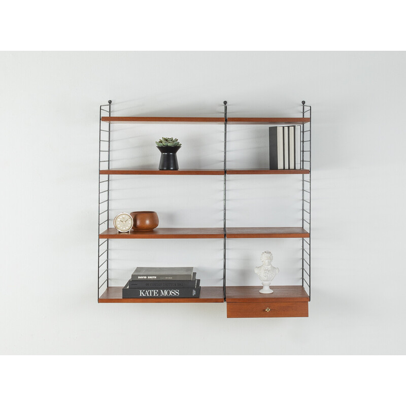 Vintage shelving system in teak veneer by Nils Strinning, Sweden 1950s