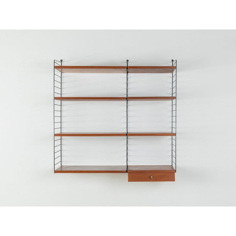 Vintage shelving system in teak veneer by Nils Strinning, Sweden 1950s