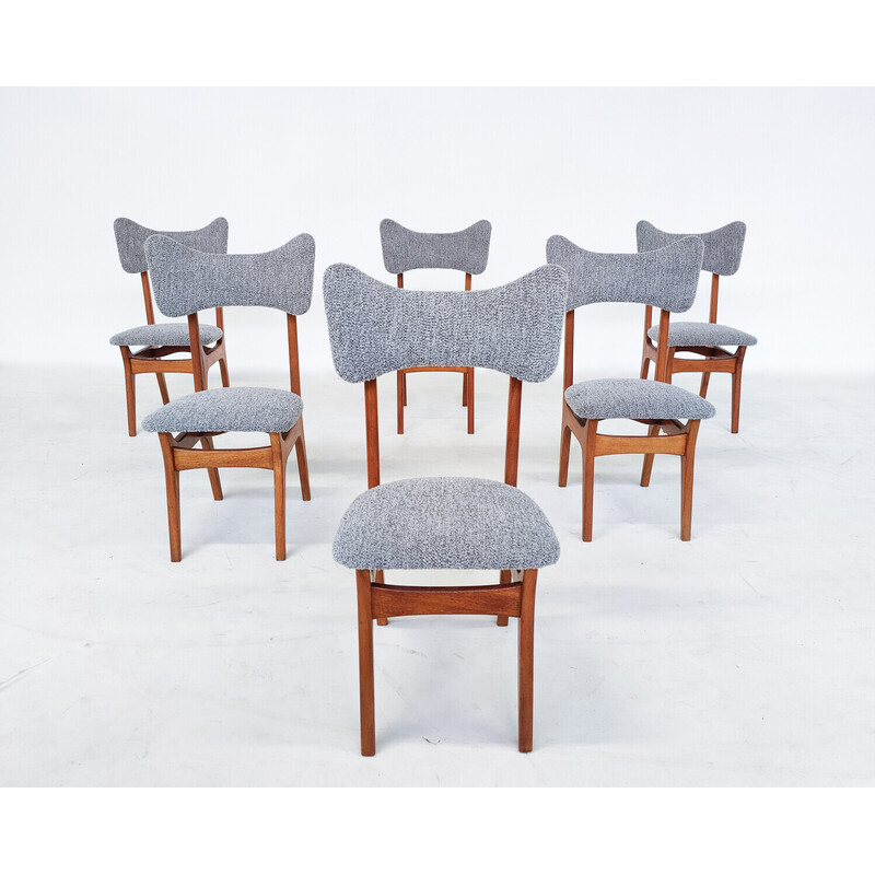 Set of 6 mid-century dining chairs model S3 by Alfred Hendrickx, Belgium