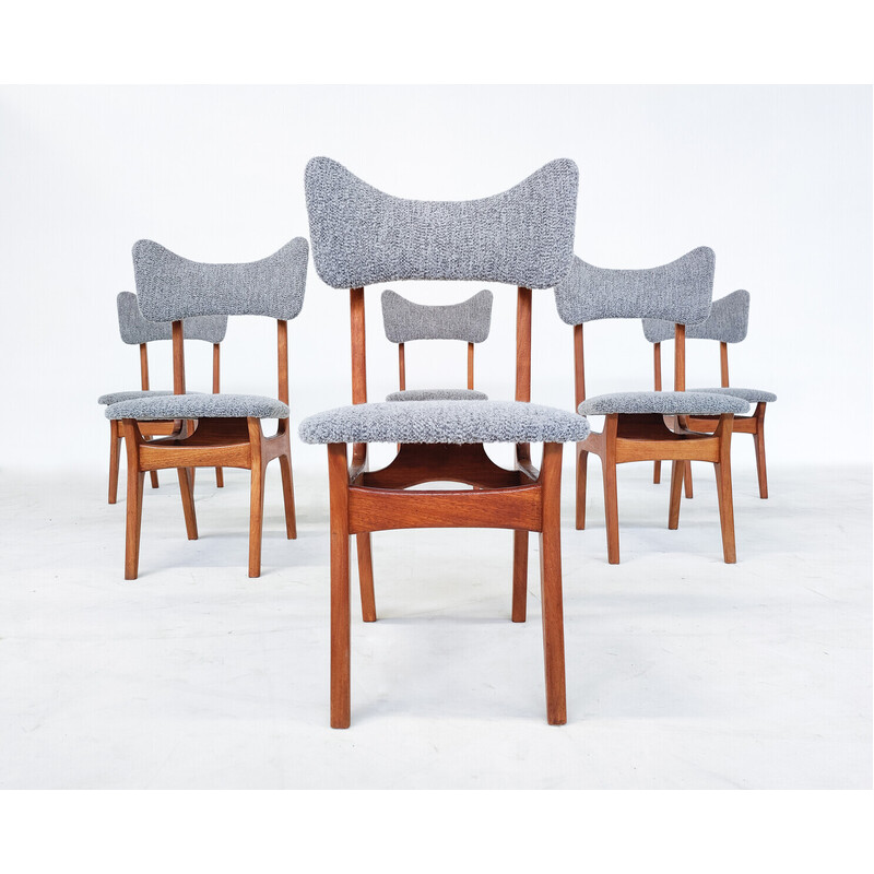 Set of 6 mid-century dining chairs model S3 by Alfred Hendrickx, Belgium