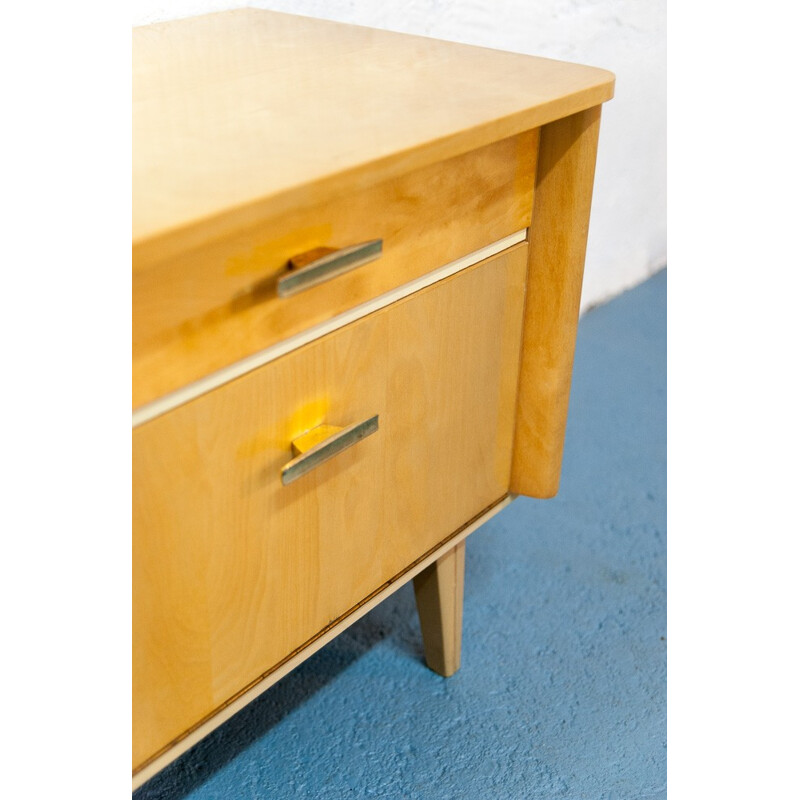Vintage bedside table with slanted legs - 1960s