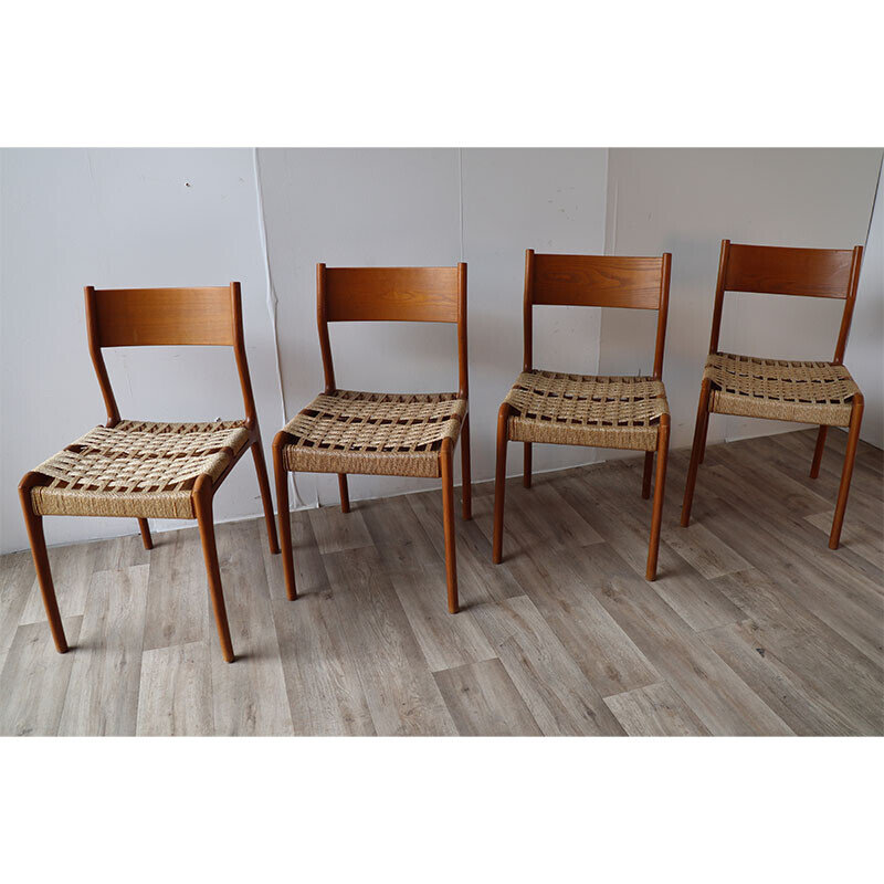 Set of 4 vintage chairs by Consorzio Sedie Friuli, Italy 1960