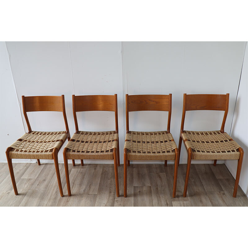 Conjunto de 4 cadeiras vintage do Consorzio Sedie Friuli, Itália 1960