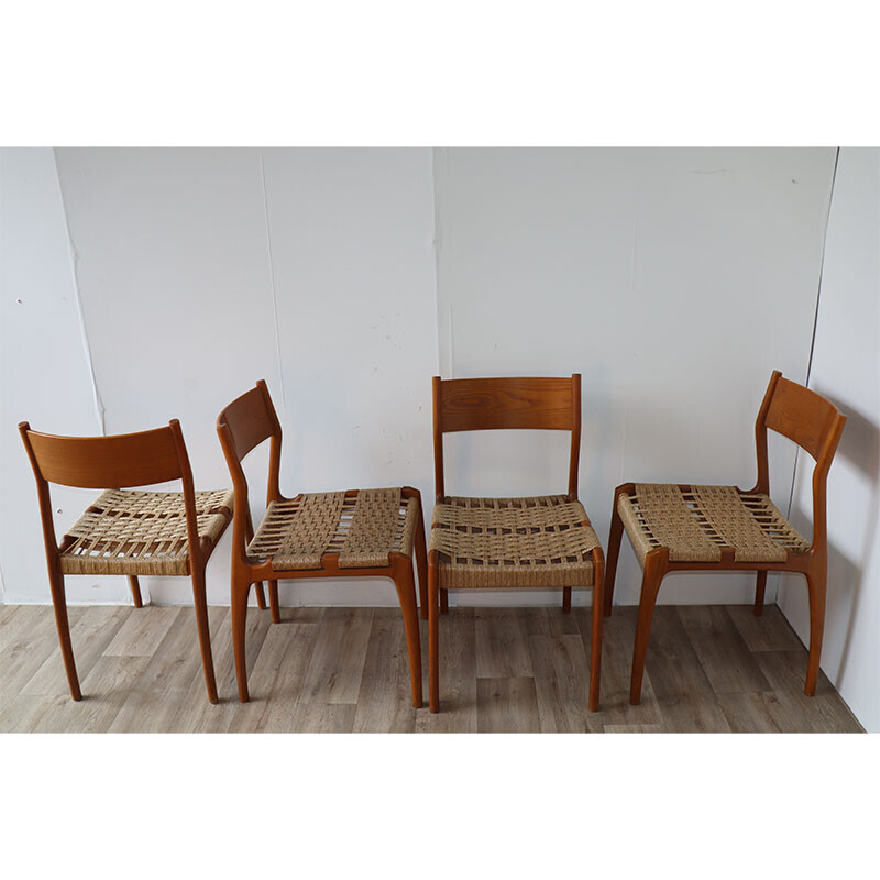 Set of 4 vintage chairs by Consorzio Sedie Friuli, Italy 1960