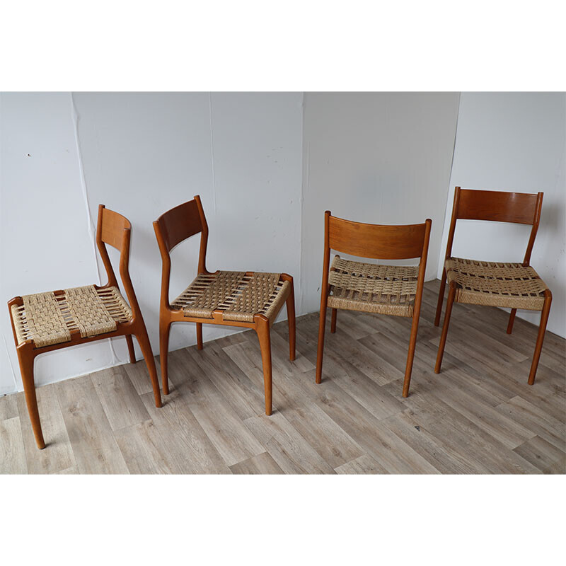 Set van 4 vintage stoelen van Consorzio Sedie Friuli, Italië 1960