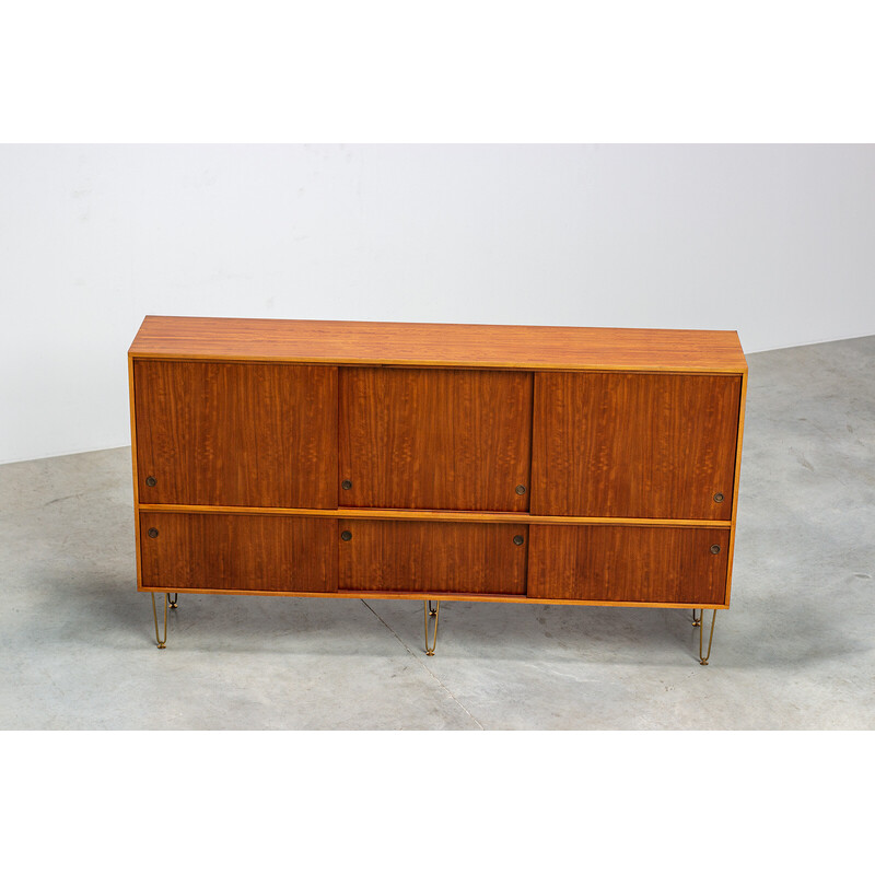 Vintage sideboard with brass hairpin legs by Alfred Hendrickx for Belform, 1950