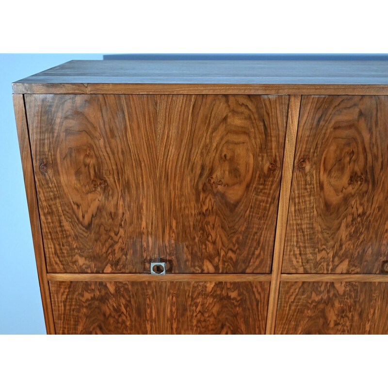 Solid walnut and veneer vintage storage cabinet, 1970