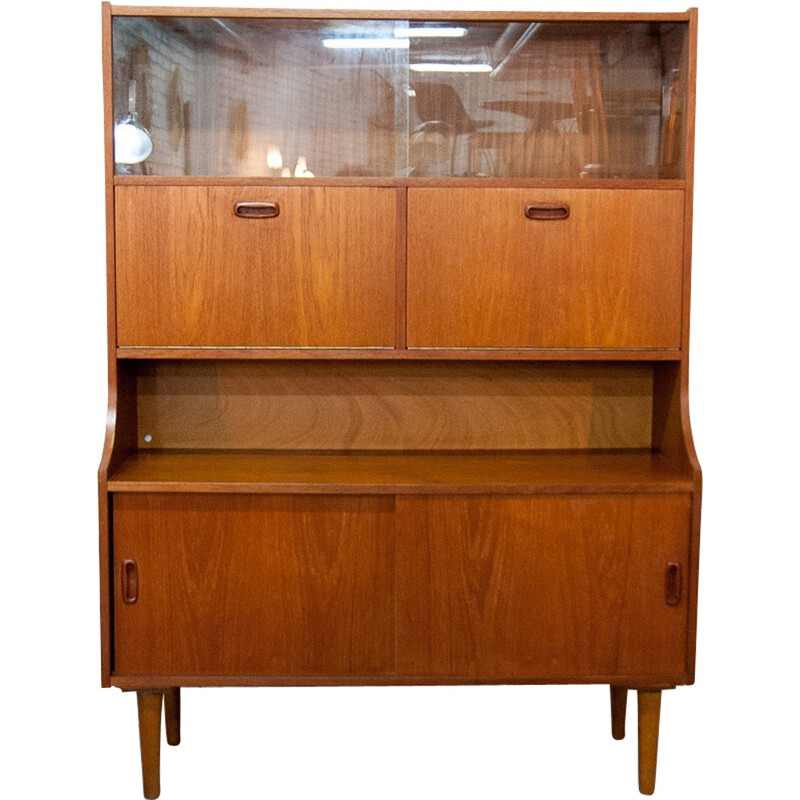 Scandinavian mid century teak sideboard with tapered feet - 1960s