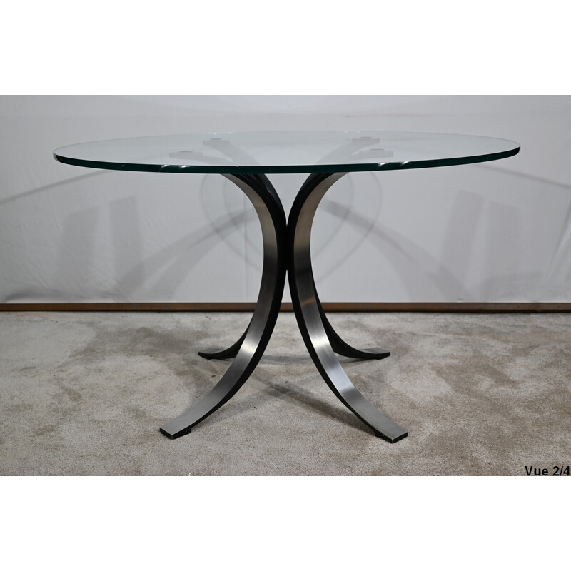 Vintage glass table T69 Cristal by E.Gerli and O.Borsani for Tecno, Italy 1963