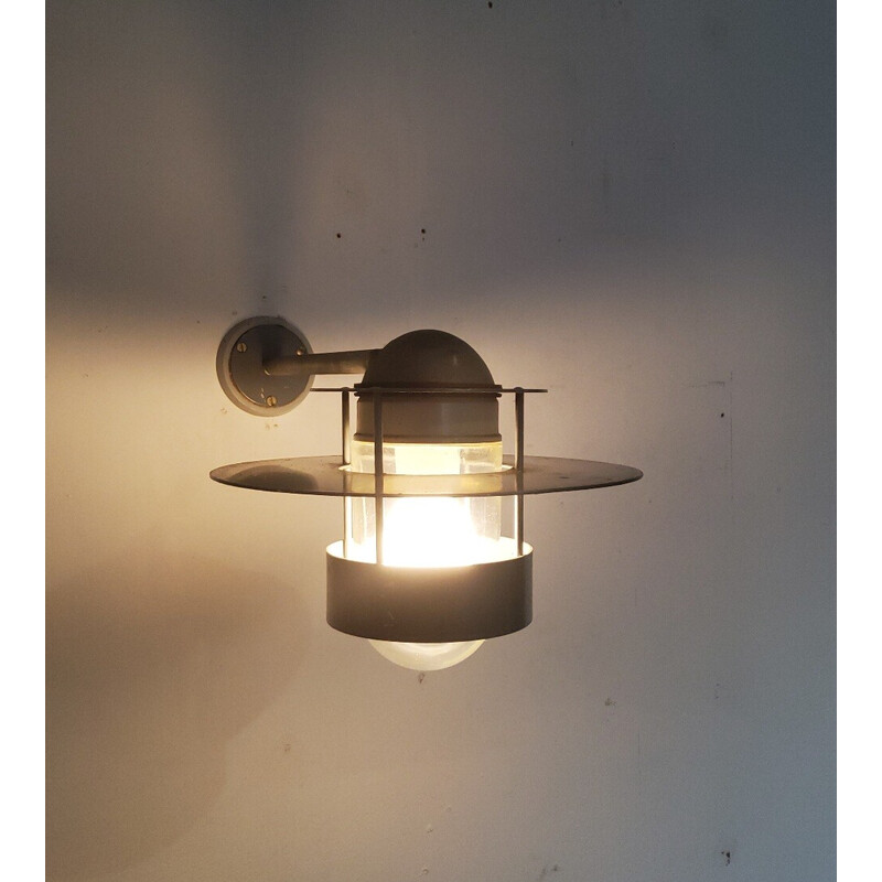 Vintage metal and glass wall lamp by Jens Møller-Jensen for Louis Poulsen, Denmark
