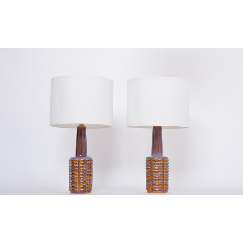 Paire de lampes vintage en céramique modèle 1023 par Einar Johansen pour Soholm