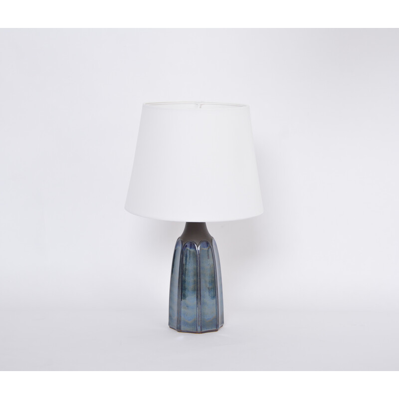 Lampada da tavolo vintage in gres blu modello 1042 di Einar Johansen per Søholm