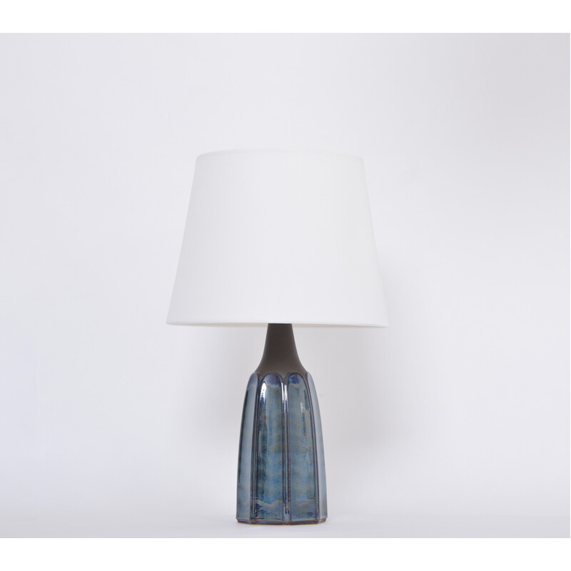 Vintage blue stoneware table lamp model 1042 by Einar Johansen for Søholm