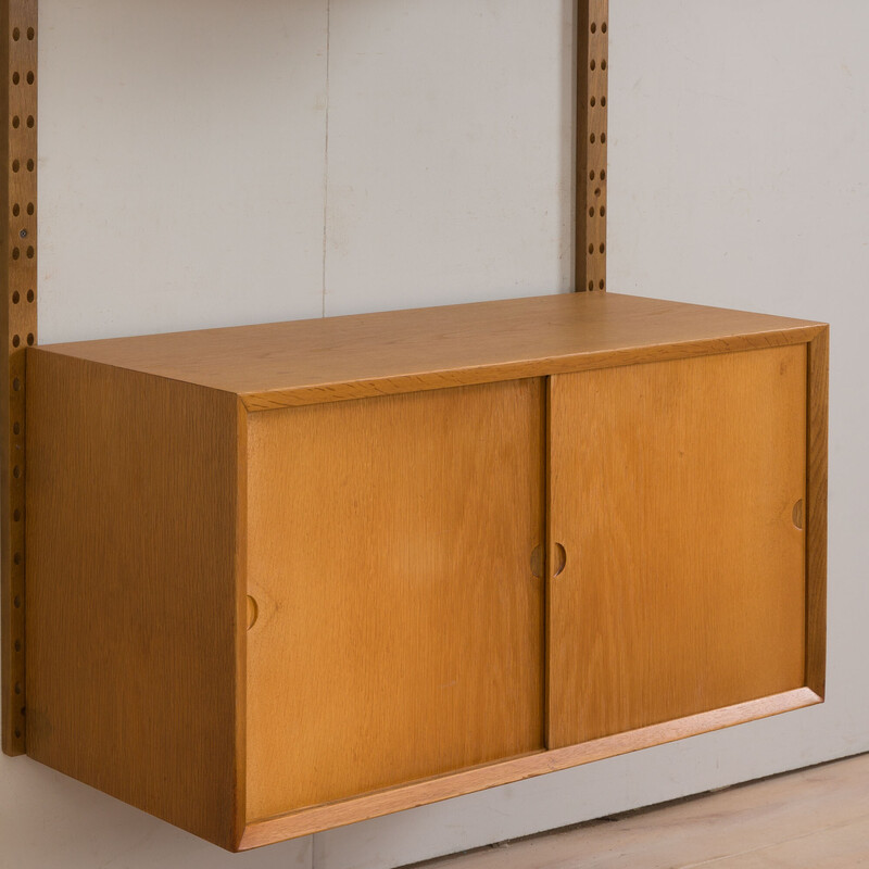 Vintage oakwood wall unit by Poul Cadovius for Cado, Denmark 1960s