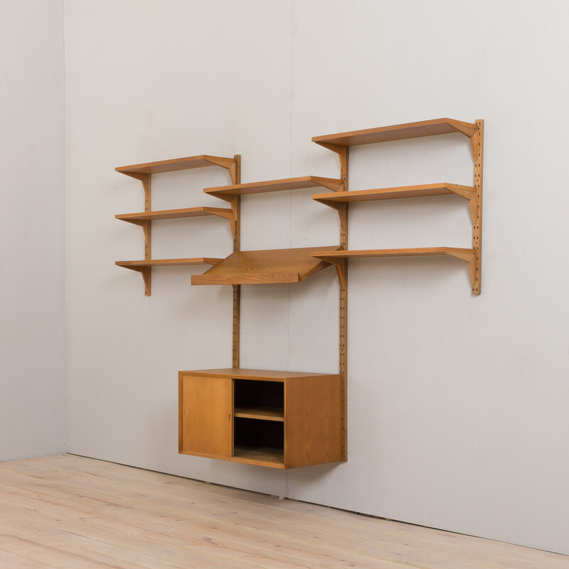 Vintage oakwood wall unit by Poul Cadovius for Cado, Denmark 1960s