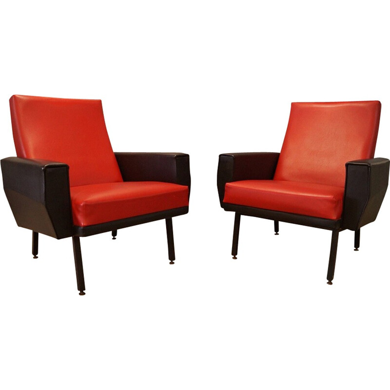 Pair of French design armchairs - 1950s