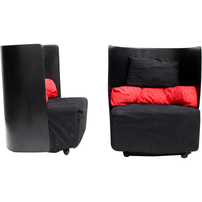 "Campo" pair of armchairs by De Pas, Urbino and Lomazzi produced by Zanotta - 1980s