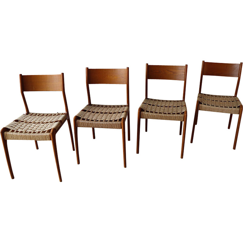 Set di 4 sedie vintage del Consorzio Sedie Friuli, Italia 1960