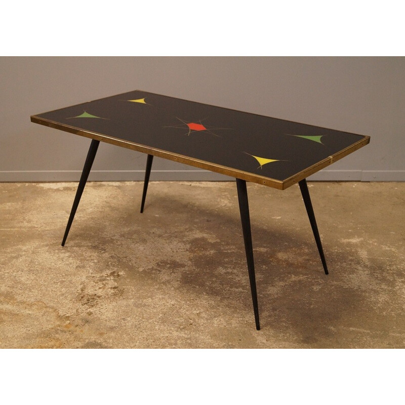 Glass and brass coffe table - 1950s