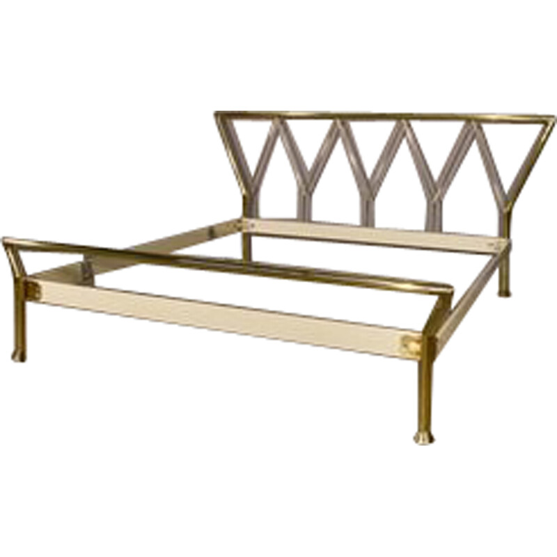 Vintage double daybed in brass from Lipparini, Italy 1970