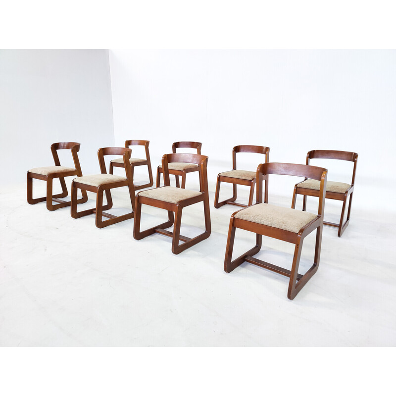 Ensemble de 8 chaises vintage par Mario Sabot, Italie 1970