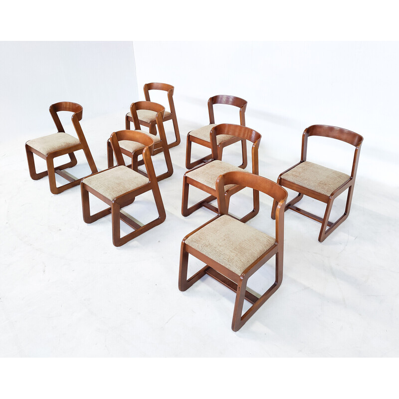 Set of 8 mid-century chairs by Mario Sabot, Italy 1970s