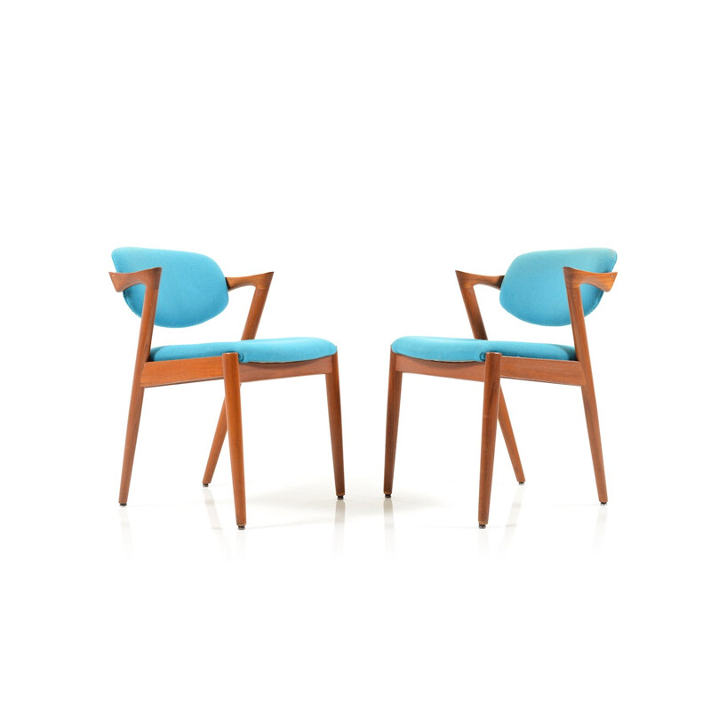 Paire de chaises de salle à manger de Kai Kristiansen en teck - 1960