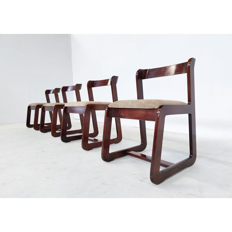 Ensemble de 4 chaises vintage par Mario Sabot, Italie 1970