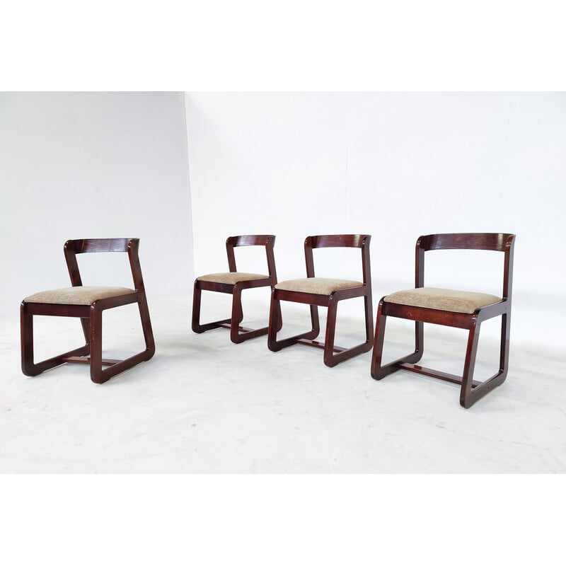 Set of 4 mid-century chairs by Mario Sabot, Italy 1970s