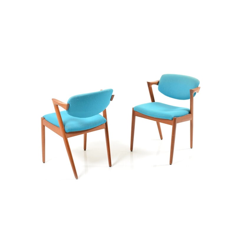 Pair of mid century teak dining chairs by  Kai Kristiansen - 1960s