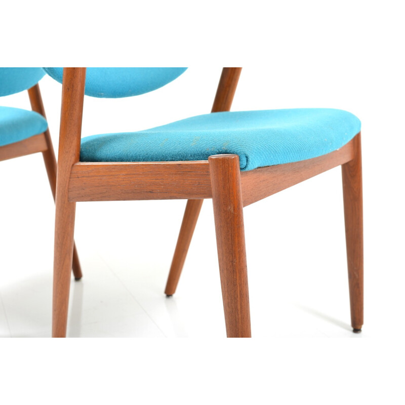 Pair of mid century teak dining chairs by  Kai Kristiansen - 1960s